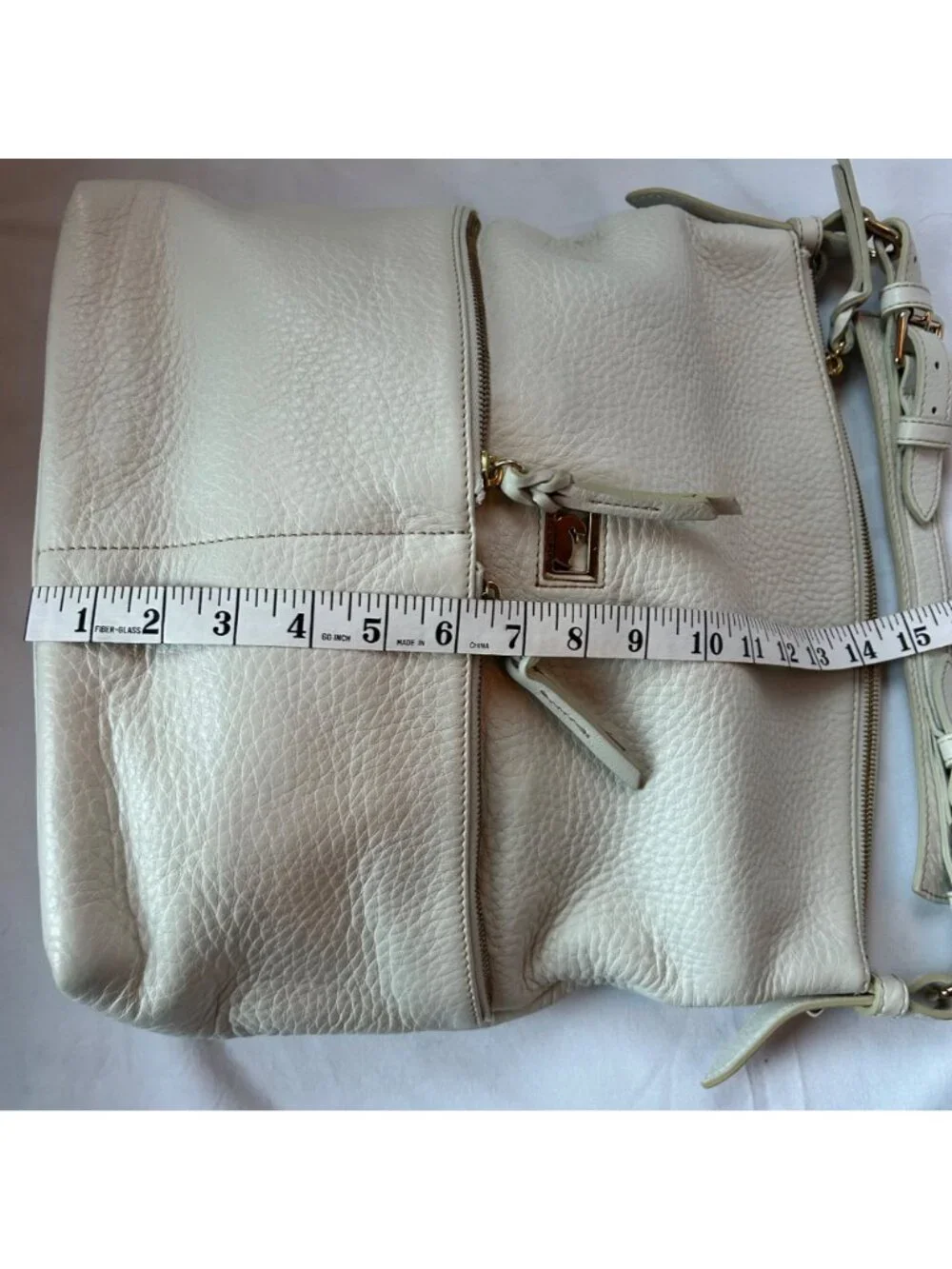 Dooney & Bourke Pebbled Leather Dillen Brass Pocket Sac Hobo Slouch